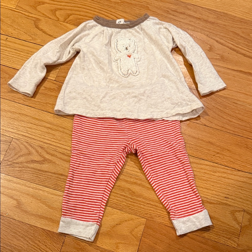 Nordstrom Baby Gray and Red Bear Matching Set